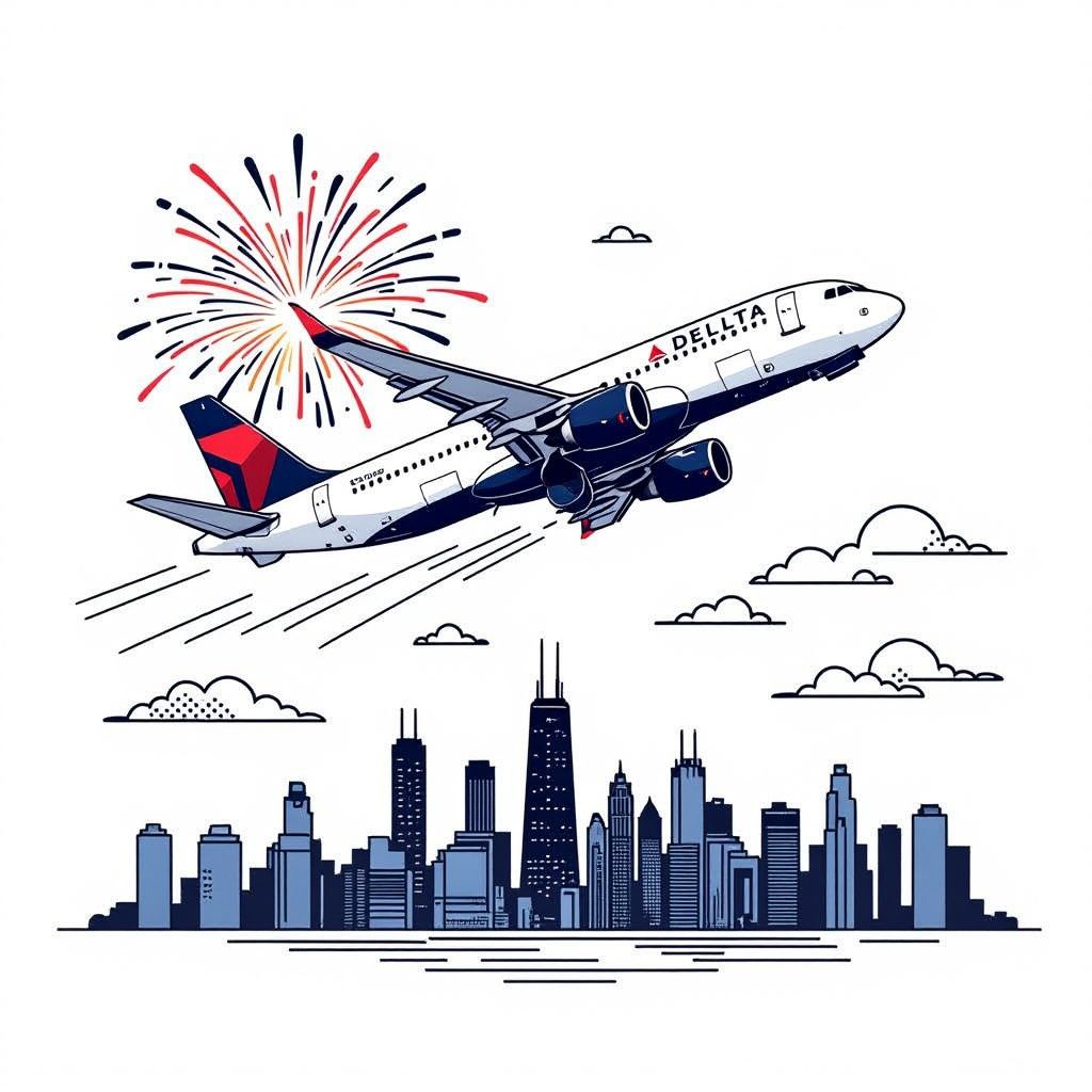 Delta Flight Struck by Firework During July Fourth Landing in Chicago