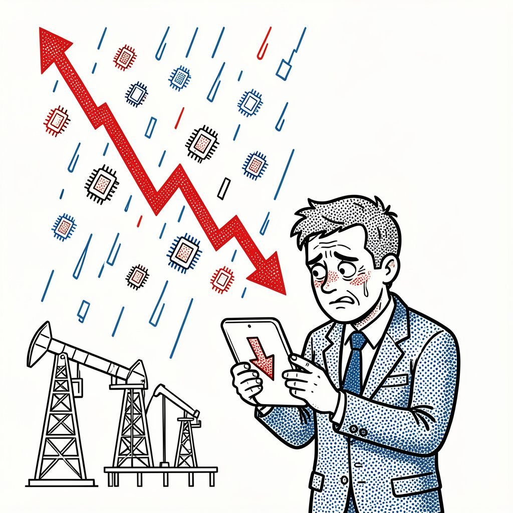 South Korea Stocks Drop Sharply as Tech Shares Fall and Energy Costs Rise