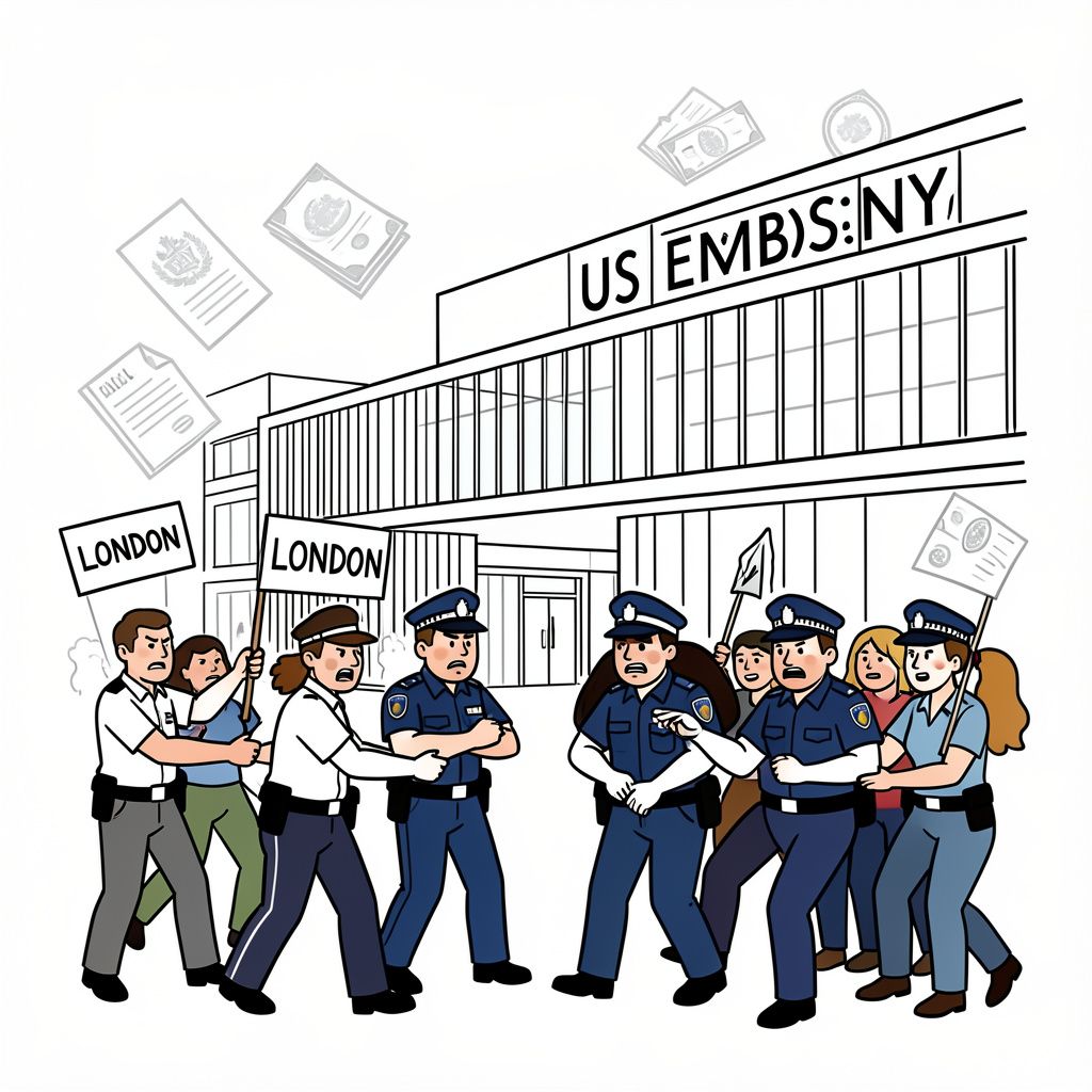 Mass Arrests Outside US Embassy Test Limits of British Counterterrorism Laws