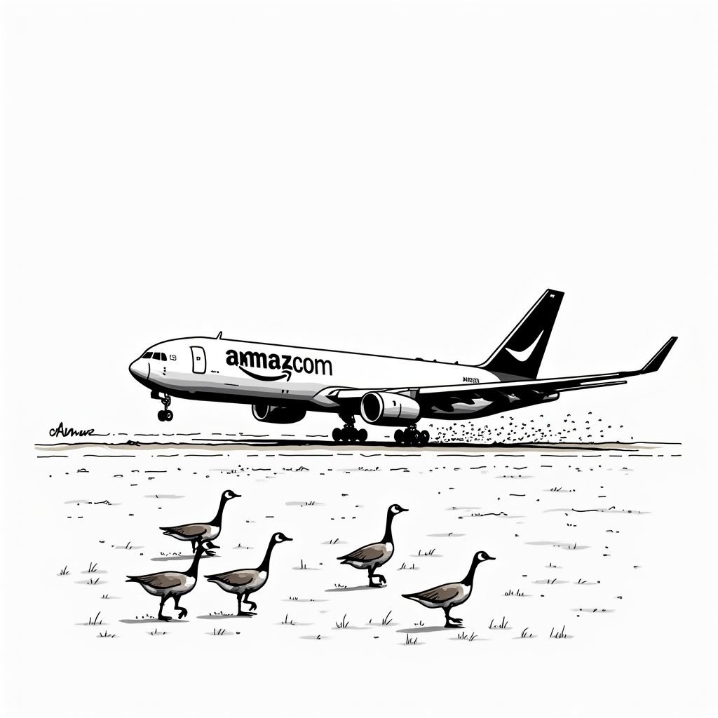 NTSB Report Reveals Geese Caused Engine Failure on Amazon Cargo Jet