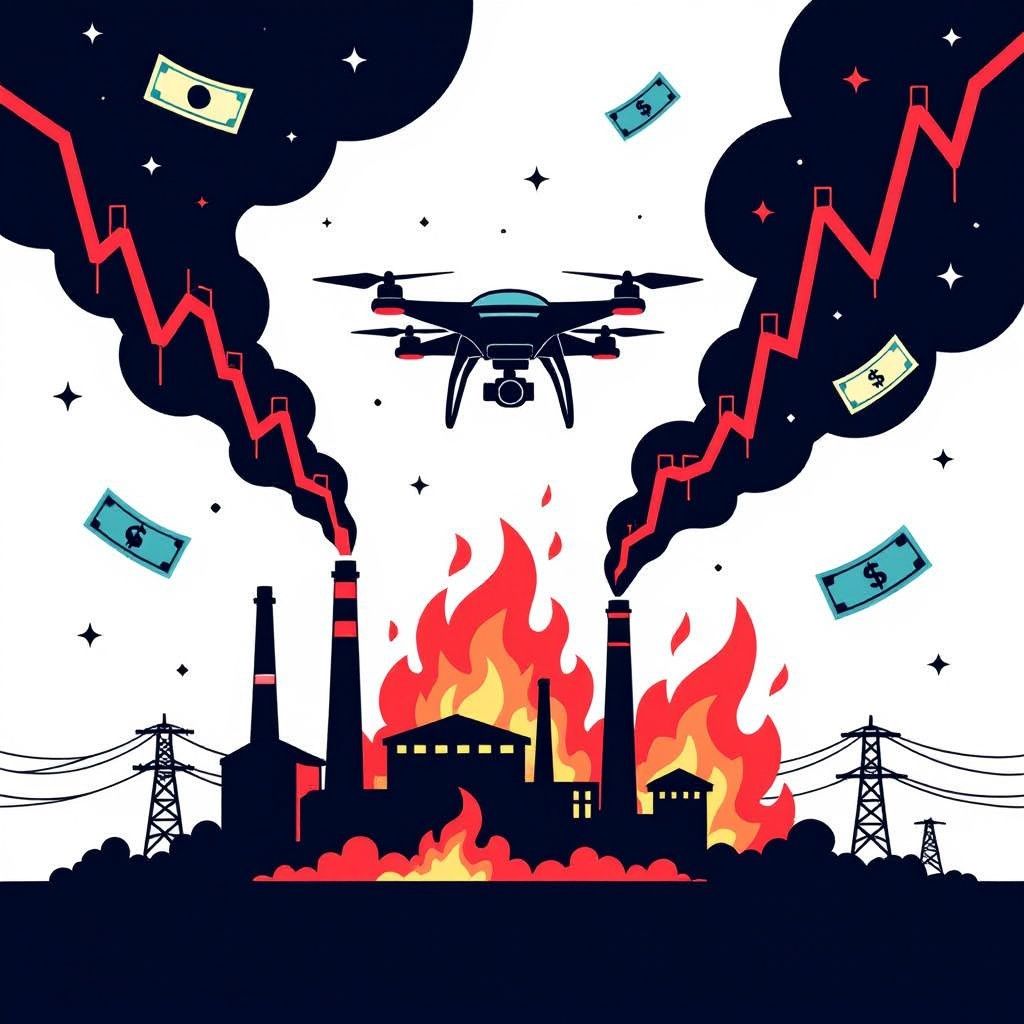 Russian Drone Strikes Ignite Critical Ukrainian Infrastructure and Stoke Market Volatility