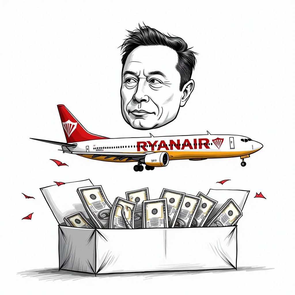 Musk Floats Ryanair Takeover Amid Starlink Feud as Shares Dip