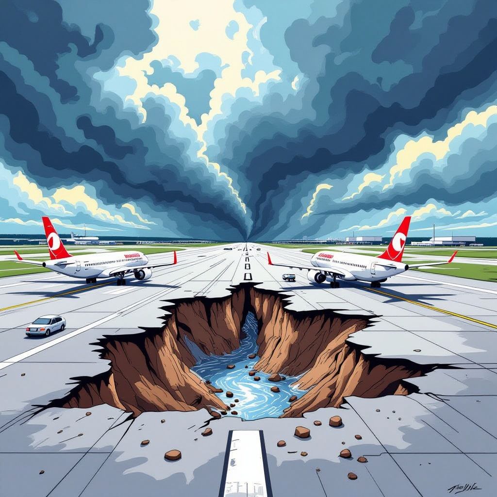 Sinkhole Halves LaGuardia Airport Runway Capacity, Triggering Severe Travel Disruptions