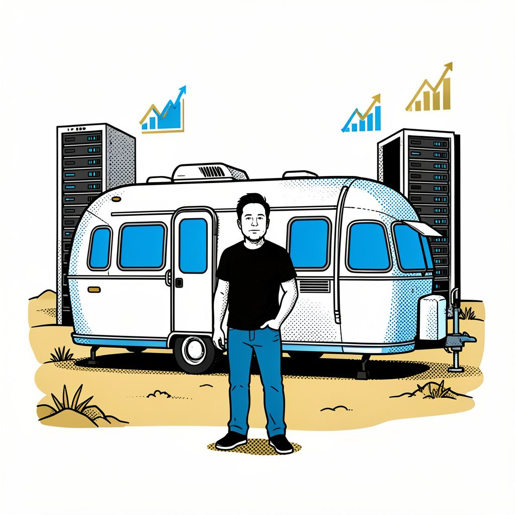 Elon Musk Moves Into Trailer to Oversee AI Supercomputer Expansion