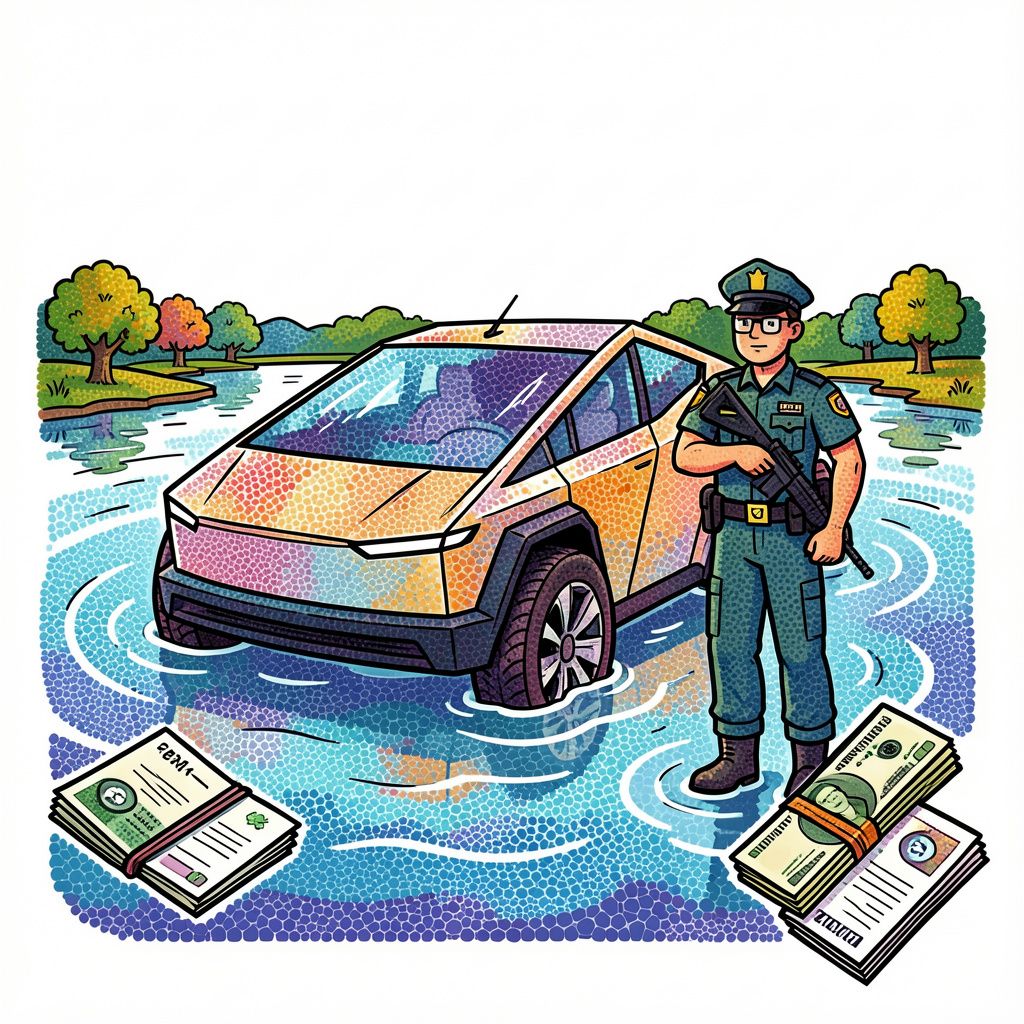 Texas Driver Arrested After Submerging Tesla Cybertruck to Test Water Capabilities